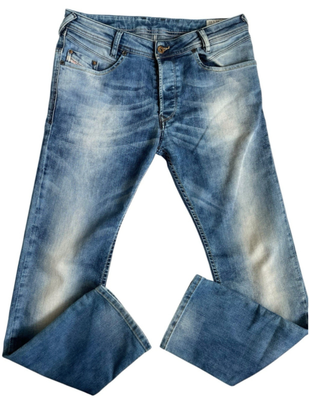 Diesel Iakop Jeans Mens 31x32 Blue Slim Tapered Stretch Faded Denim 0885B